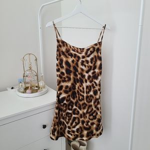 Animal Print Cowl neck dress